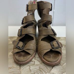 Freebird Steve Quail Gladiator Tan Leather Buckle Sandals